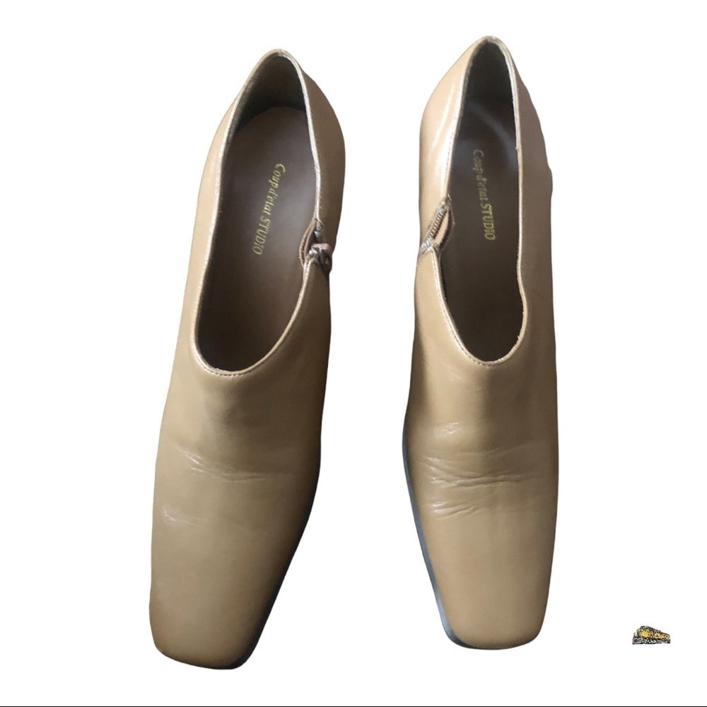 Coup D'Etat Womens Tan Leather Pumps Heels Booties Size 9,5 Made in Sp…